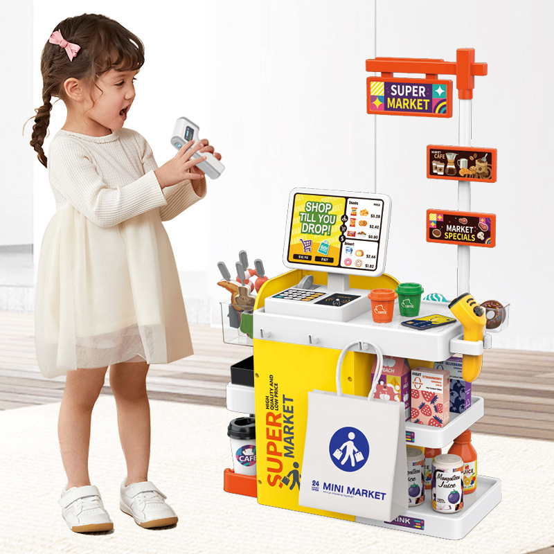 Toy Cash Register - Mini supermarché pour enfants, comptoir de