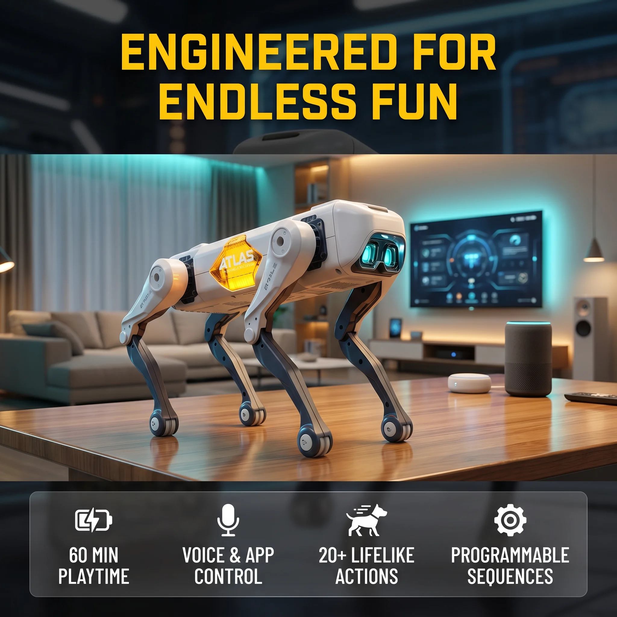 Kids Toys Animal - Robot chien intelligent IA, contrôle vocal