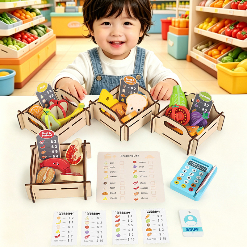 Toy Cash Register - Ensemble de jeu d'imitation de supermarché