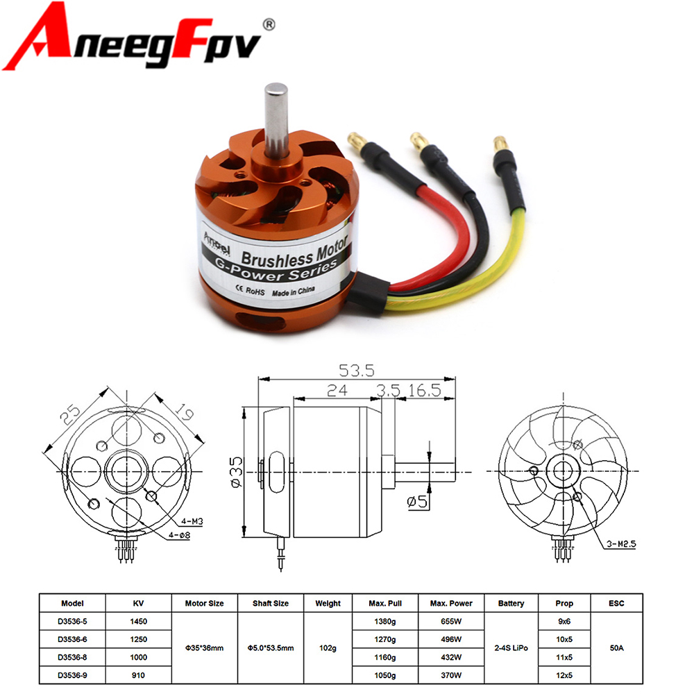 Moteur sans balais D3536 910KV - Rc Helicopter Mini avis et prix