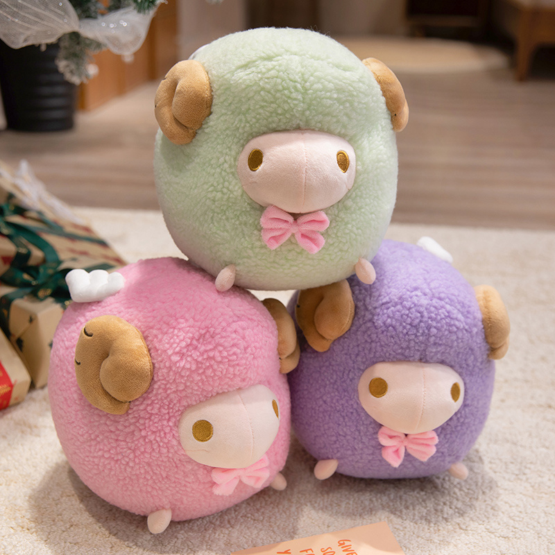 Oreiller en peluche mouton ron - Kids Toys Deals avis et prix