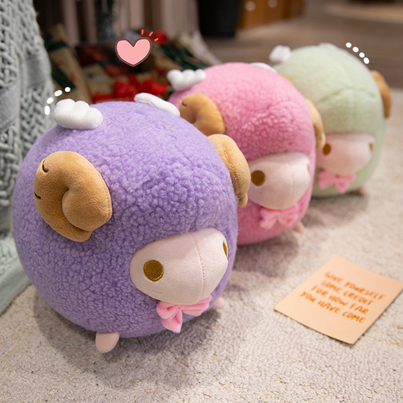 Oreiller en peluche mouton ron - Kids Toys Deals avis et prix